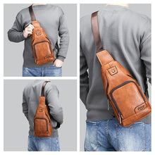 Load image into Gallery viewer, Sac à dos compact en cuir PU pour homme &lt;br&gt; Modèle Sobre brun