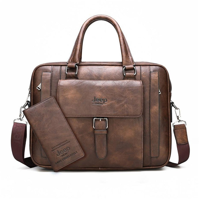 Porte-documents en cuir pour homme <br> Modèle Globe Trotter Marron - Porte-documents cuir